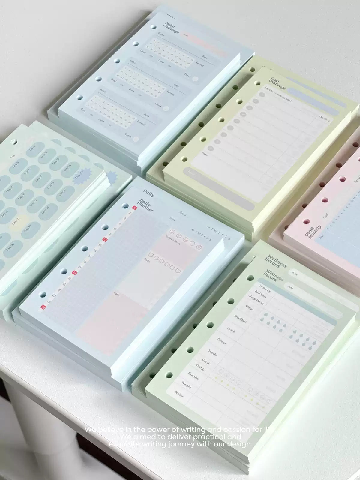 Loose-leaf A7/M5 Paper Refill  Original Design Function Schedule Plan with Holes