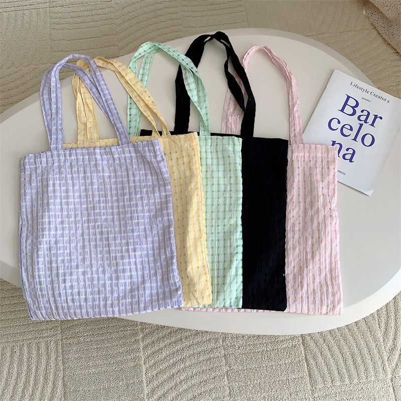 Thin Plaid Fresh Color Shoulder Bag