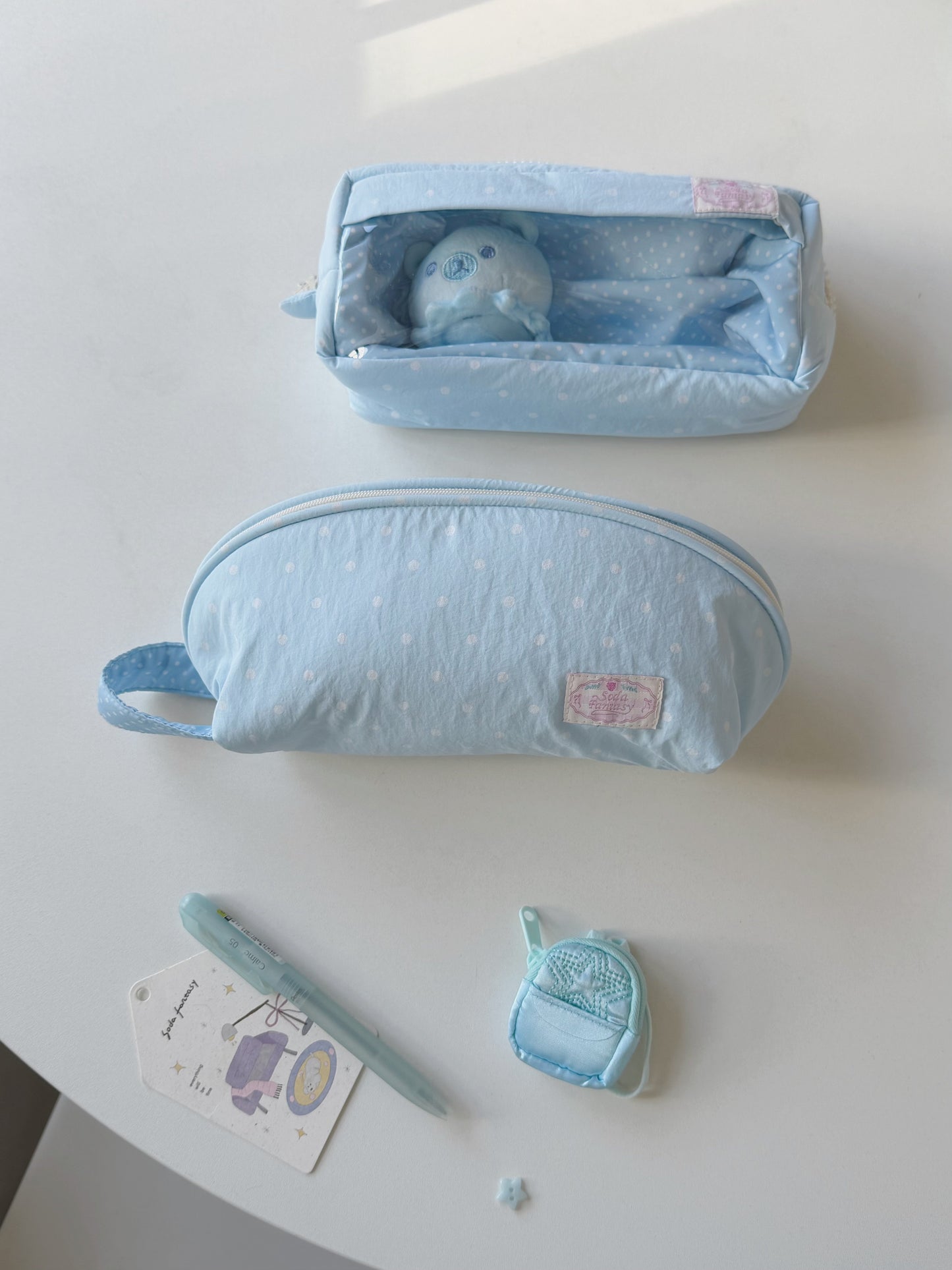 Original Aqua Polka Dot Pencil Pouch