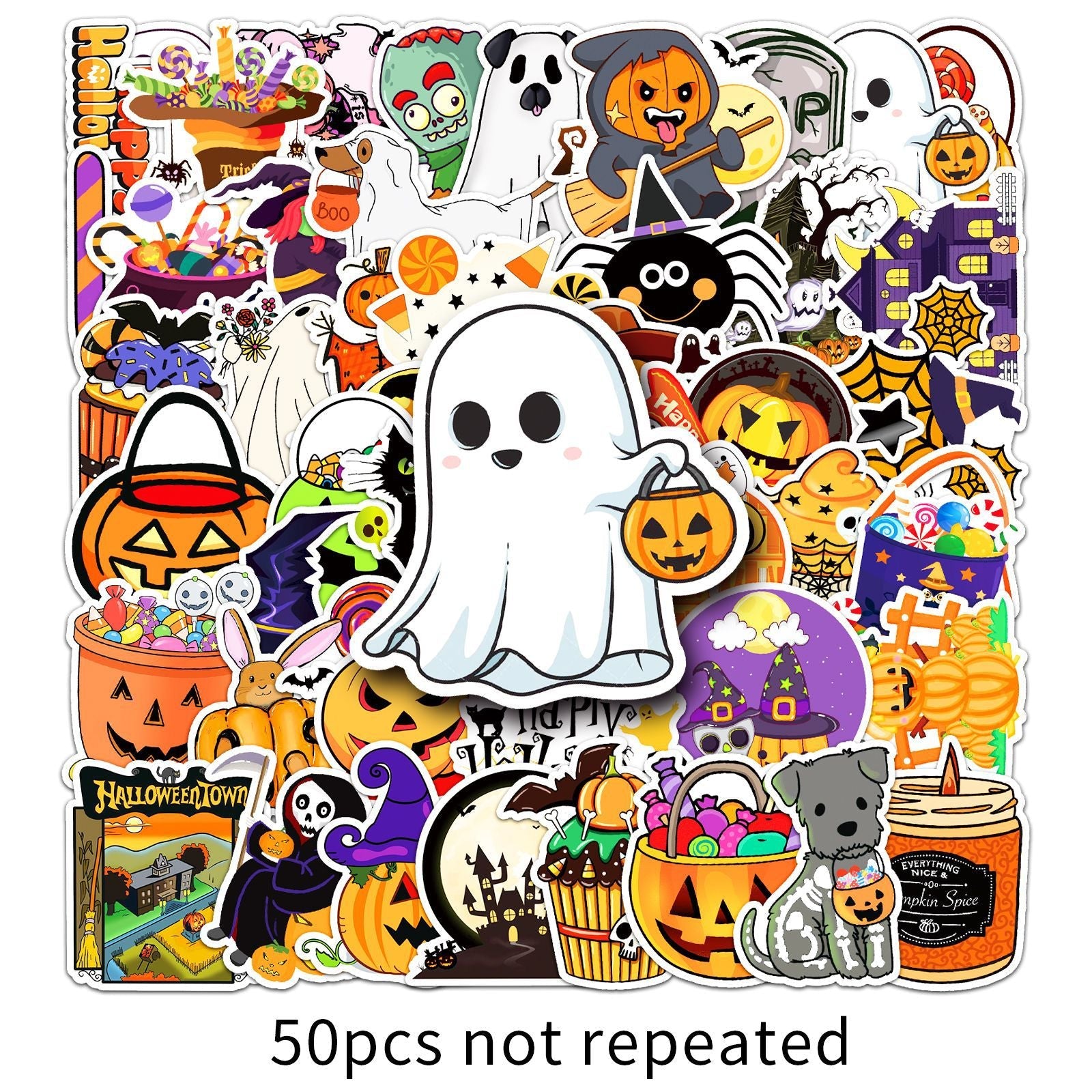 50PS Halloween Notebook Luggage Decoration Stickers, Waterproof