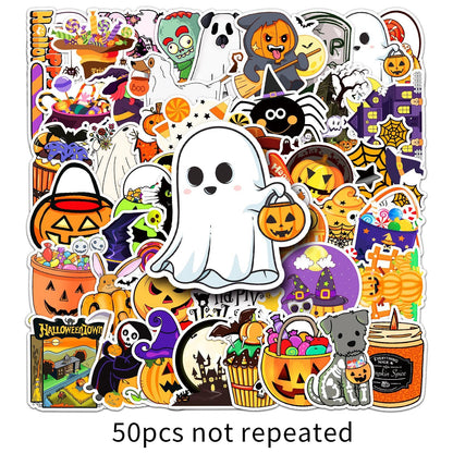 50PS Halloween Notebook Luggage Decoration Stickers, Waterproof