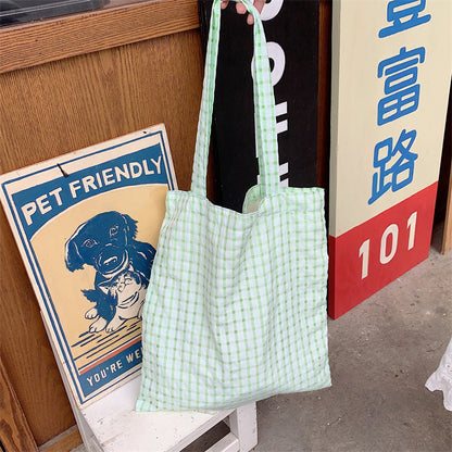 Thin Plaid Fresh Color Shoulder Bag