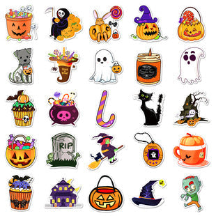 50PS Halloween Notebook Luggage Decoration Stickers, Waterproof