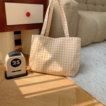 Large Capacity Classic Plaid Canvas Bag