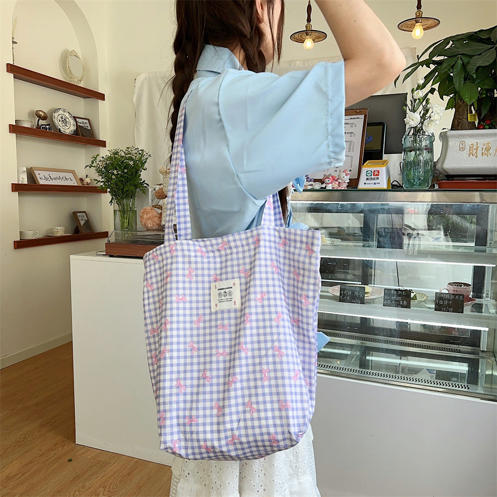 Cute Bow One-Shoulder Canvas Bag