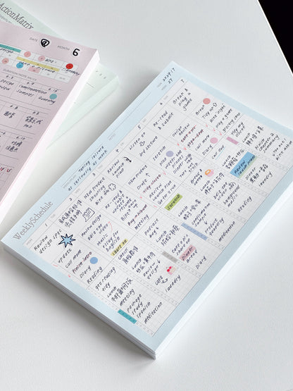 A5 Functional Notepads | Action Matrix, Goal & Project, Weekly Schedule Planner