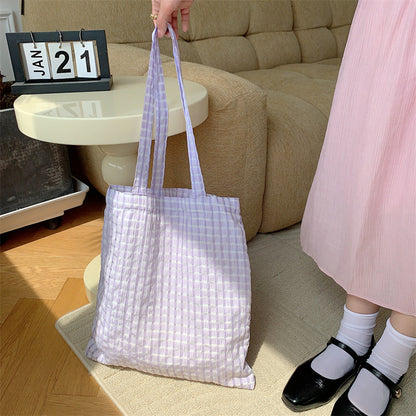 Thin Plaid Fresh Color Shoulder Bag