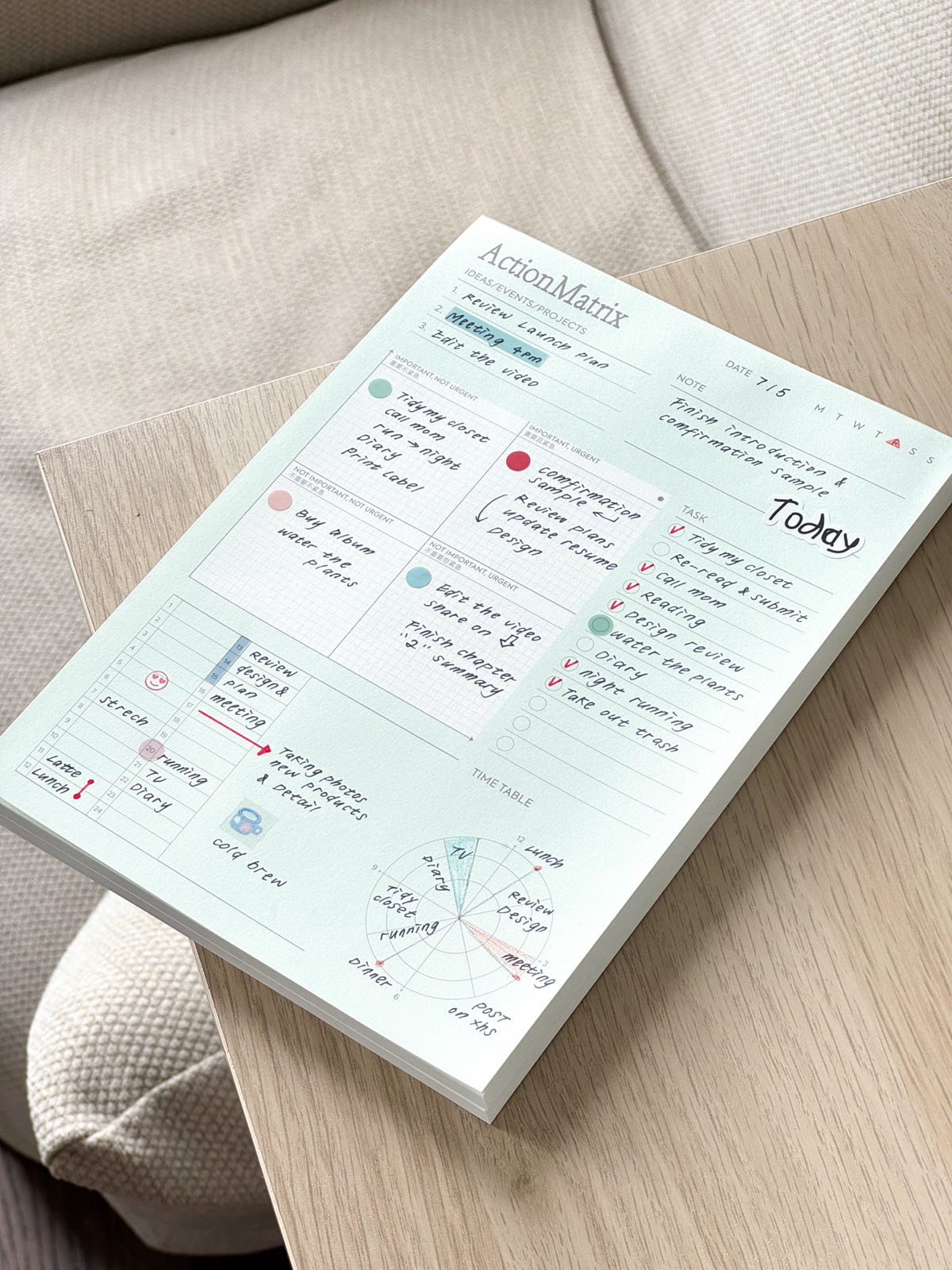 A5 Functional Notepads | Action Matrix, Goal & Project, Weekly Schedule Planner