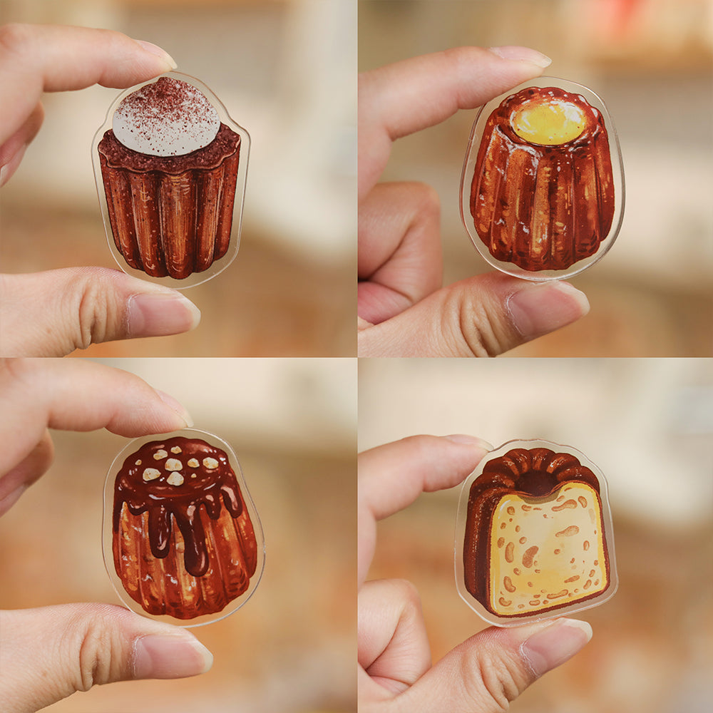 Cannelés Fridge Magnets, 4Pcs