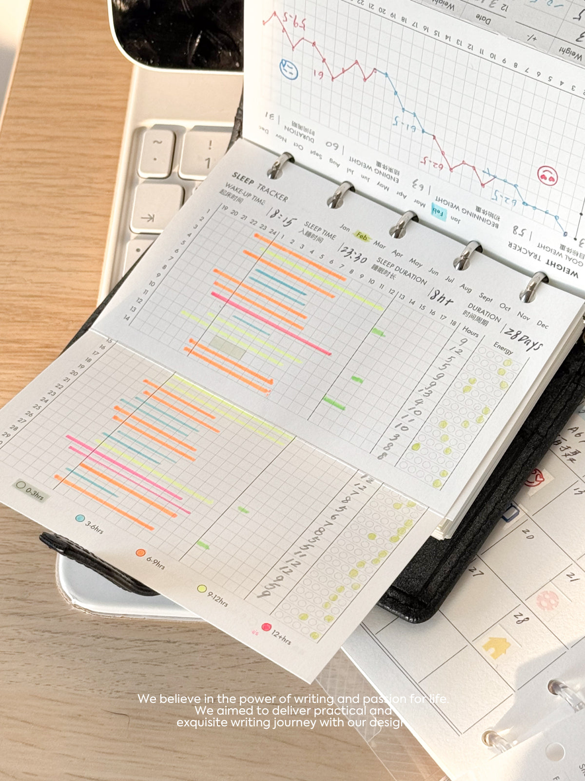 M5/A7 Bi-Fold Loose-Leaf Paper Core | Sleep, Weight & Wellness Management