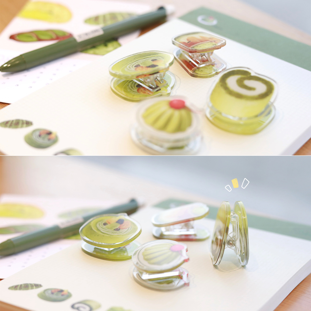 Matcha Collection Note, Message Clips, 4PCS