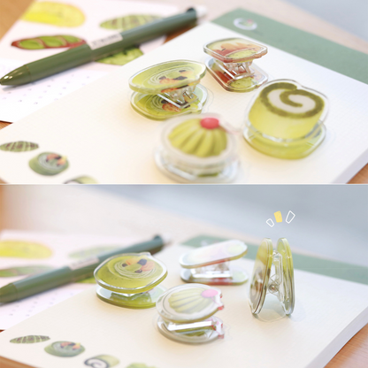 Matcha Collection Note, Message Clips, 4PCS