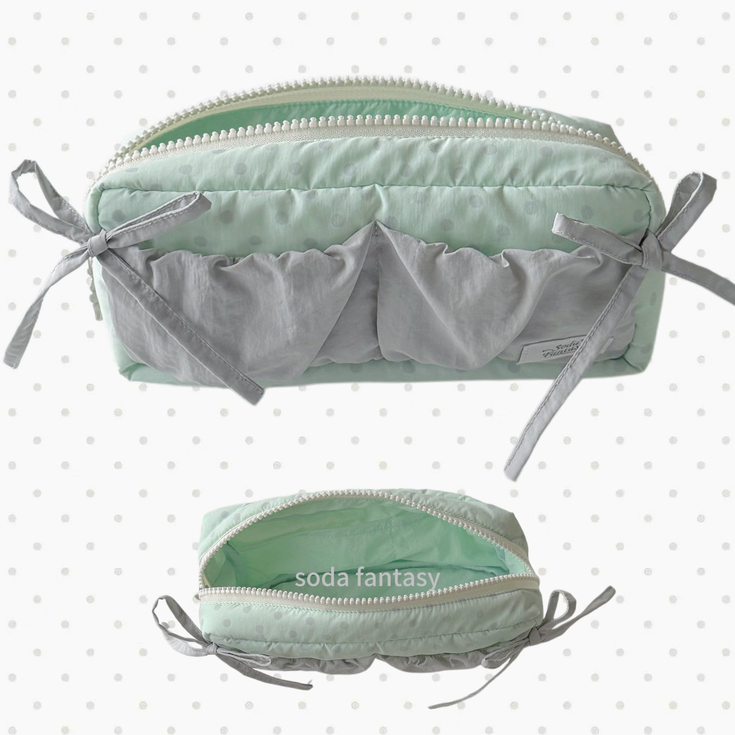 Original Mint Ash Polka Dot Pencil Pouch