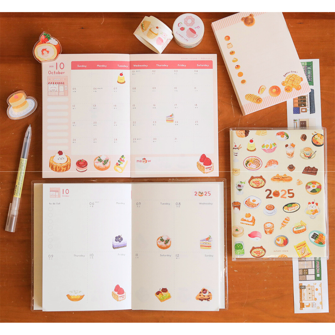 Original 2025 Food Shop Collection B6 Planner