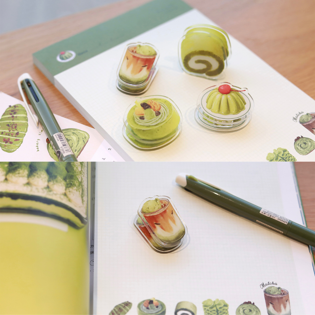 Matcha Collection Note, Message Clips, 4PCS