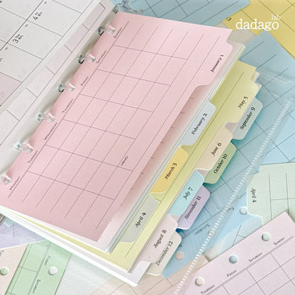 12-month Schedule Planner Pads M5/A7 Refills