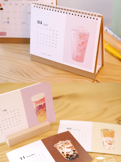 Original Milk Tea 2025 Hand-painted Illustration Calendar New Year Gift