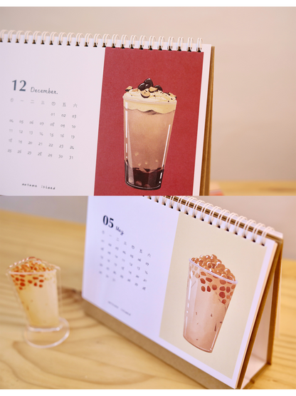 Original Milk Tea 2025 Hand-painted Illustration Calendar New Year Gift