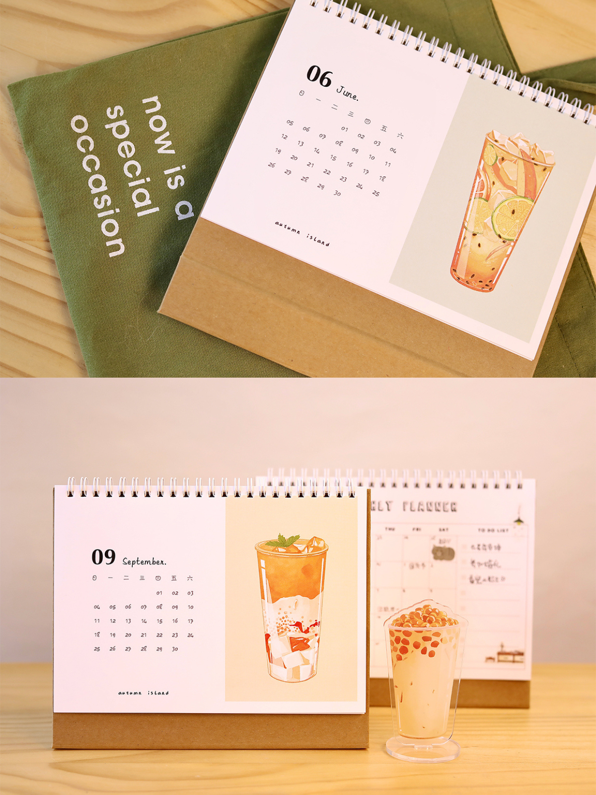 Original Milk Tea 2025 Hand-painted Illustration Calendar New Year Gift