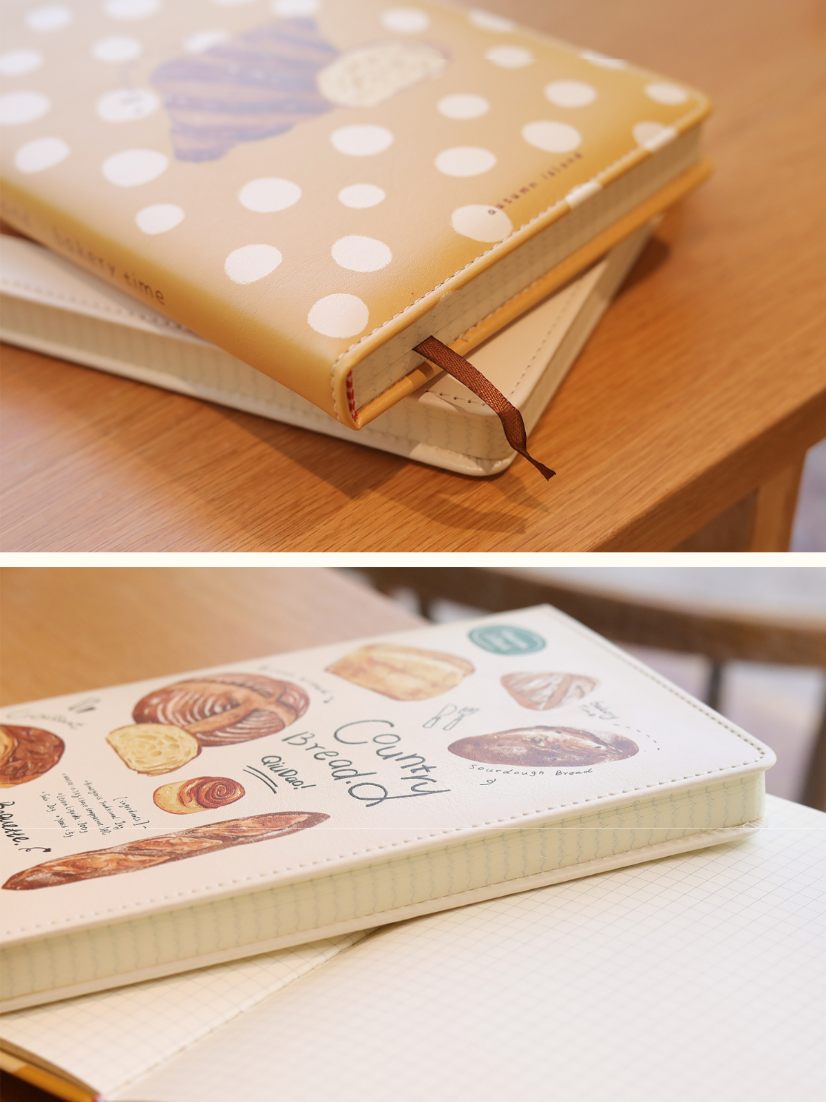 Bread Baking Illustration A5 PU Leather Notebook