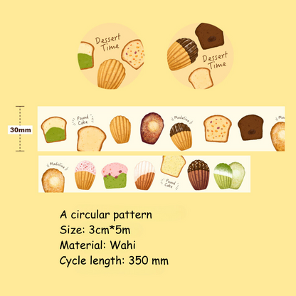 Madeleine Pound Cake Original Illustration Washi Tape