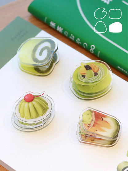 Matcha Collection Note, Message Clips, 4PCS