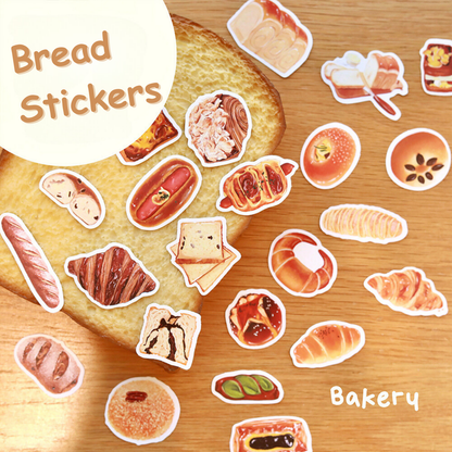 Bread Illustration PVC Matte Film Sticker Pack