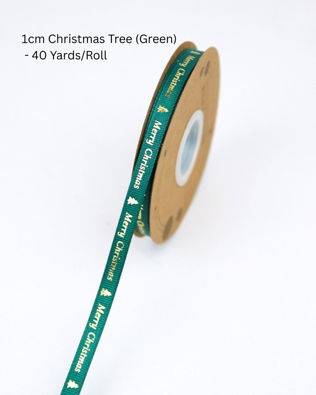 Festive Gold-Stamped Christmas Ribbon