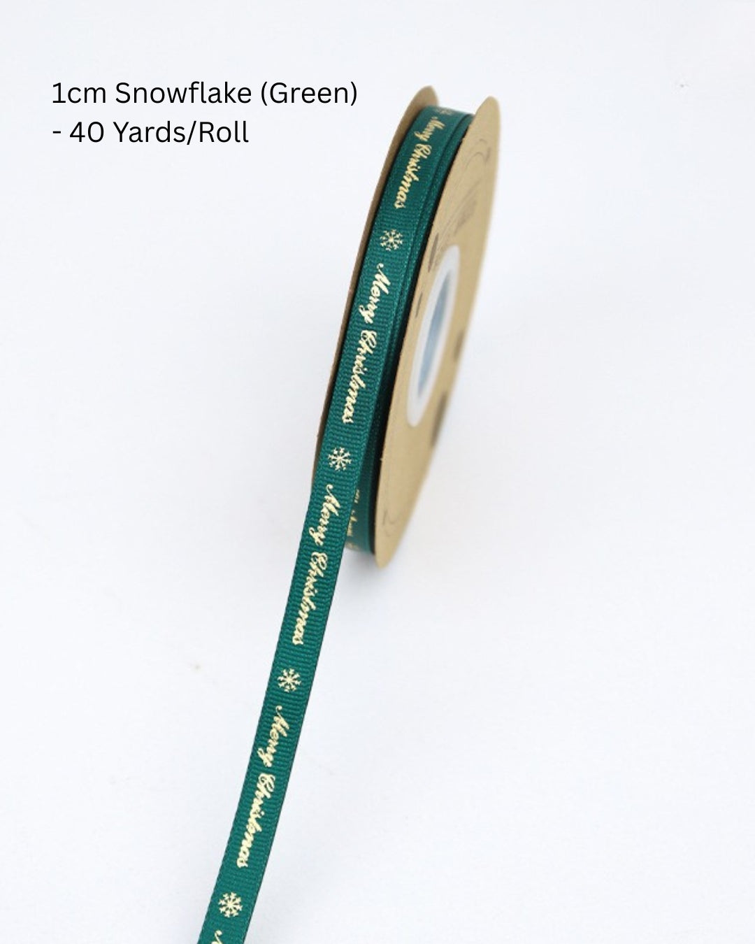 Festive Gold-Stamped Christmas Ribbon