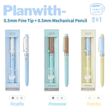 2+1 Twist-Action 0.5mm Modular Multifunction Pen