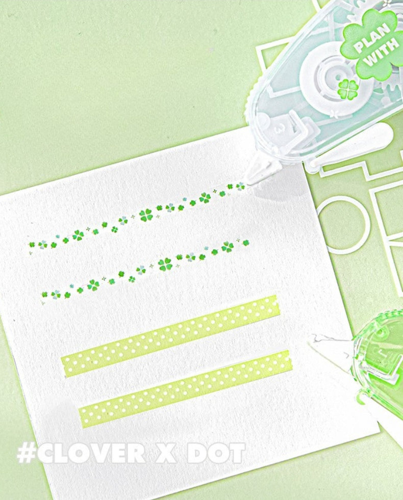 Lucky Clover PET Decorative Tape for Journaling & Note-Taking