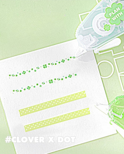 Lucky Clover PET Decorative Tape for Journaling & Note-Taking