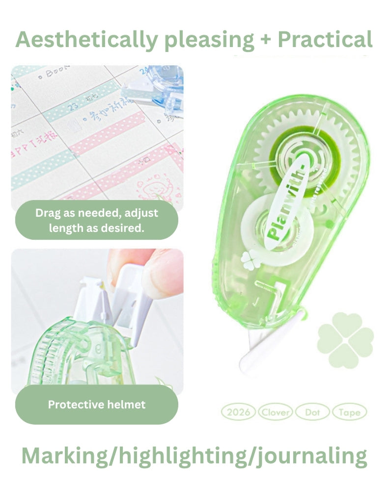 Lucky Clover PET Decorative Tape for Journaling & Note-Taking