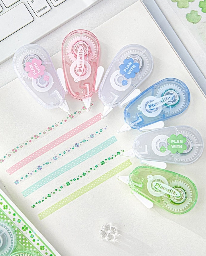 Lucky Clover PET Decorative Tape for Journaling & Note-Taking