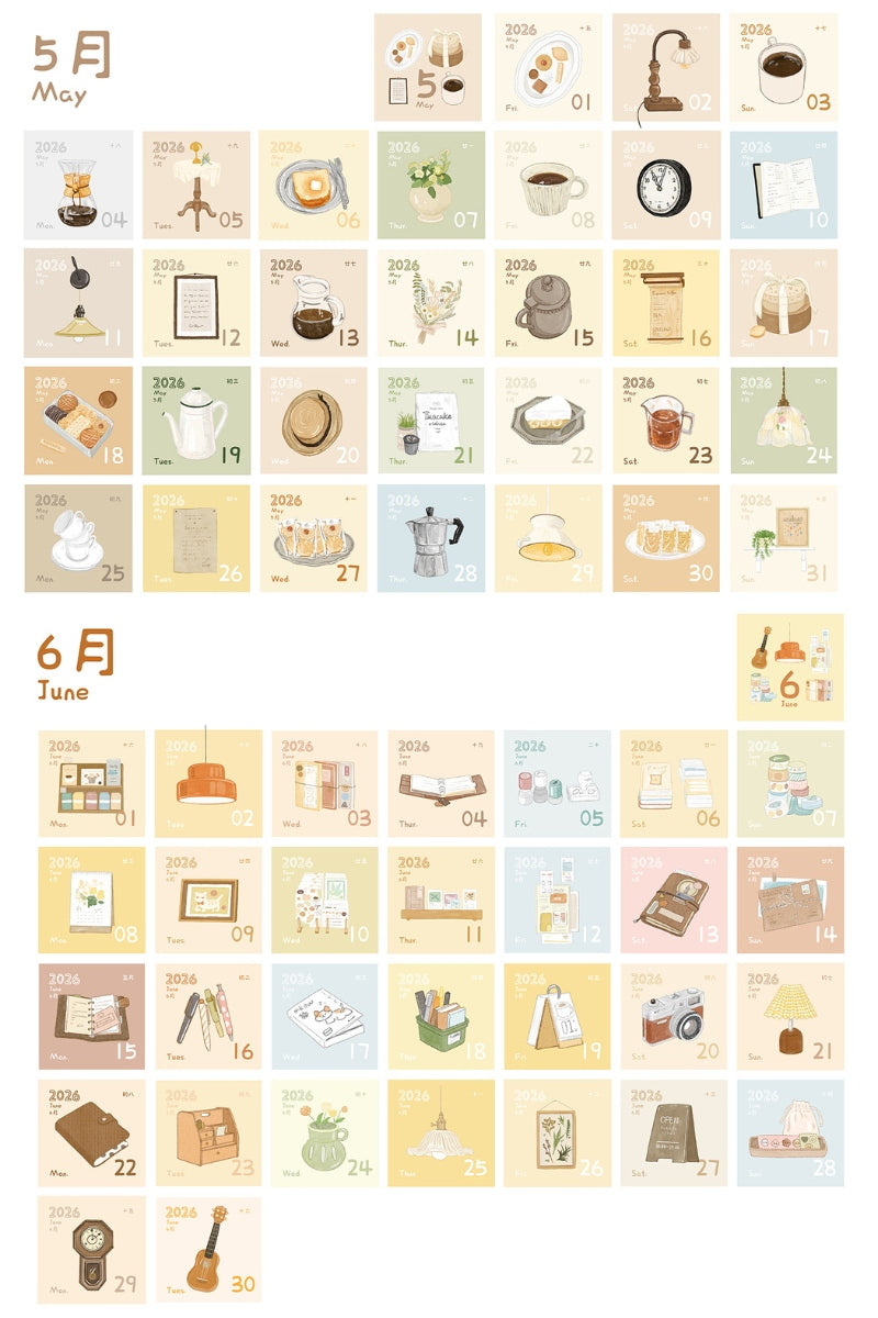 2026 Mini Calendar Note Pads