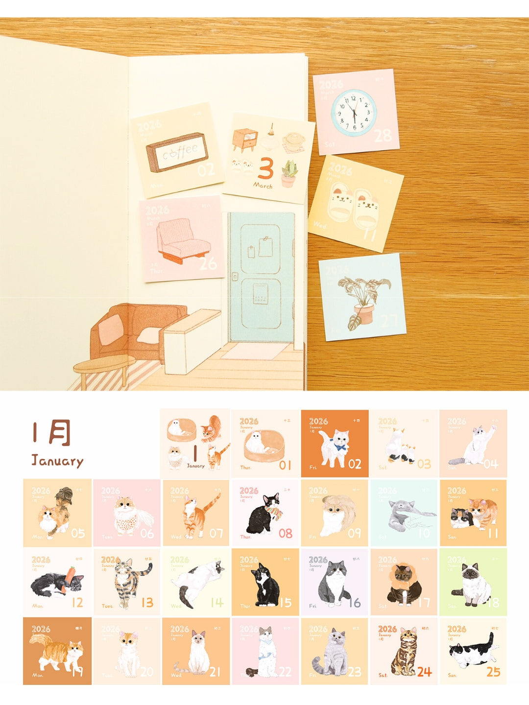 2026 Mini Calendar Note Pads