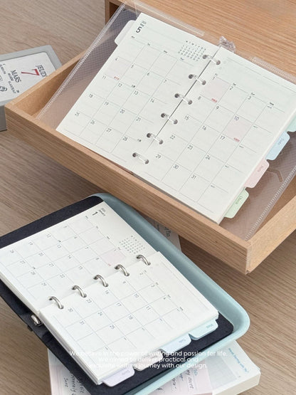 2026 Monthly Planner Loose-Leaf Inner Core – M5/A7/A6per