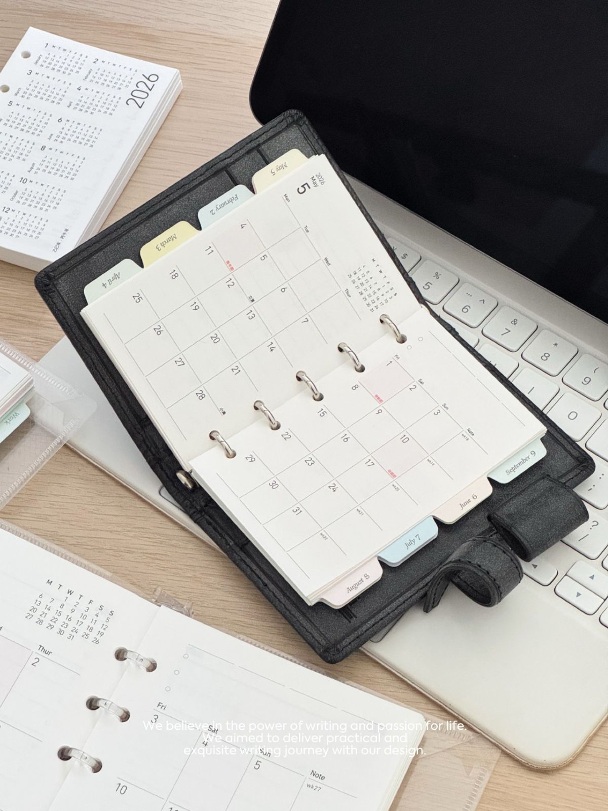 2026 Monthly Planner Loose-Leaf Inner Core – M5/A7/A6per