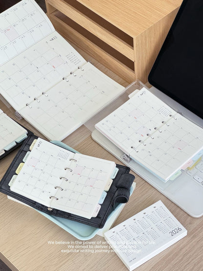 2026 Monthly Planner Loose-Leaf Inner Core – M5/A7/A6per