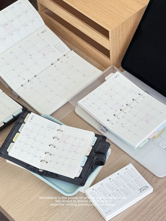 2026 Monthly Planner Loose-Leaf Inner Core – M5/A7/A6per