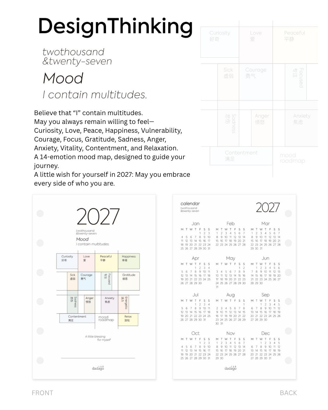 2027 Minimalist Yearly & Monthly Planner Cards