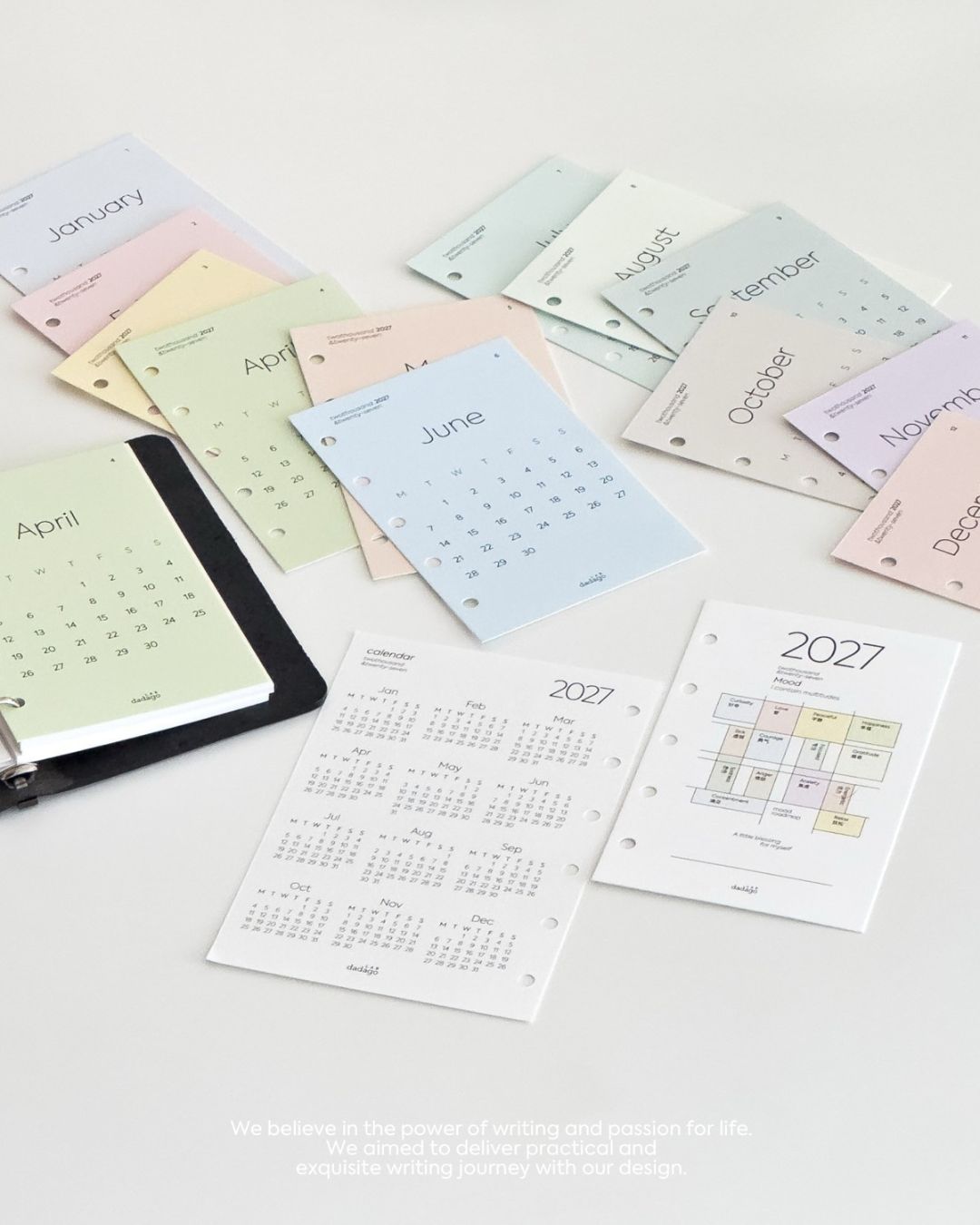 2027 Minimalist Yearly & Monthly Planner Cards