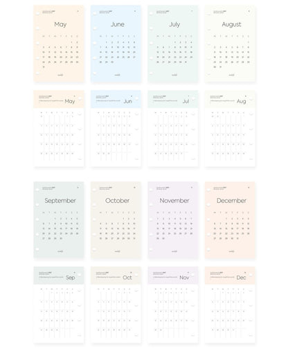 2027 Minimalist Yearly & Monthly Planner Cards