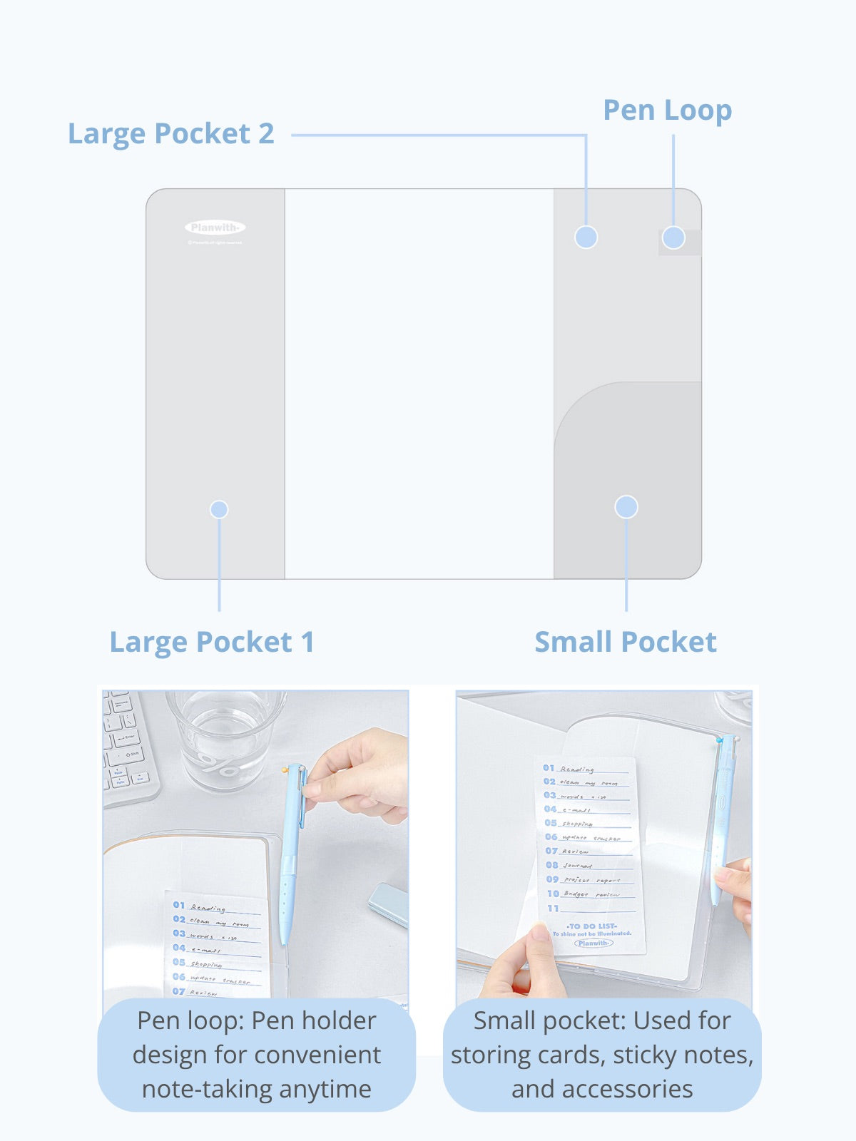 2027 Clear PVC Protective Planner Cover