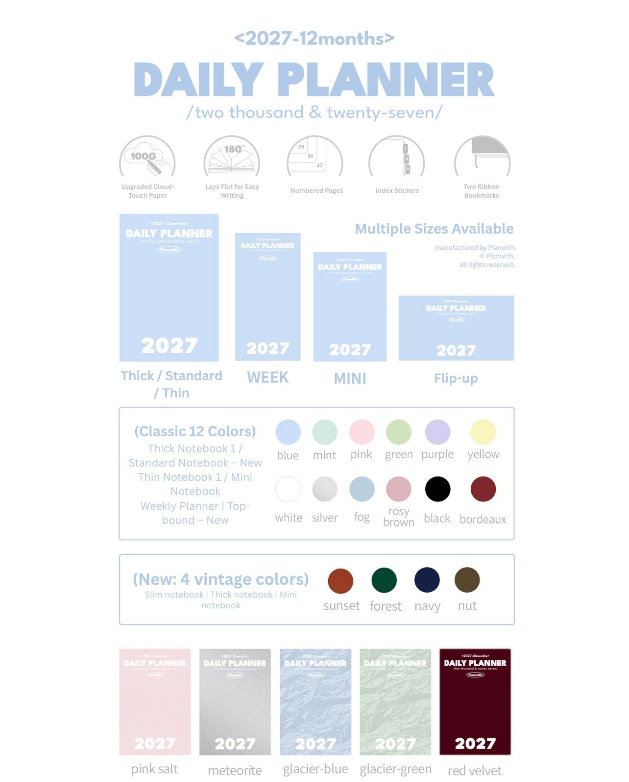 2027 Plan Smarter Full Year Daily & Weekly Planner