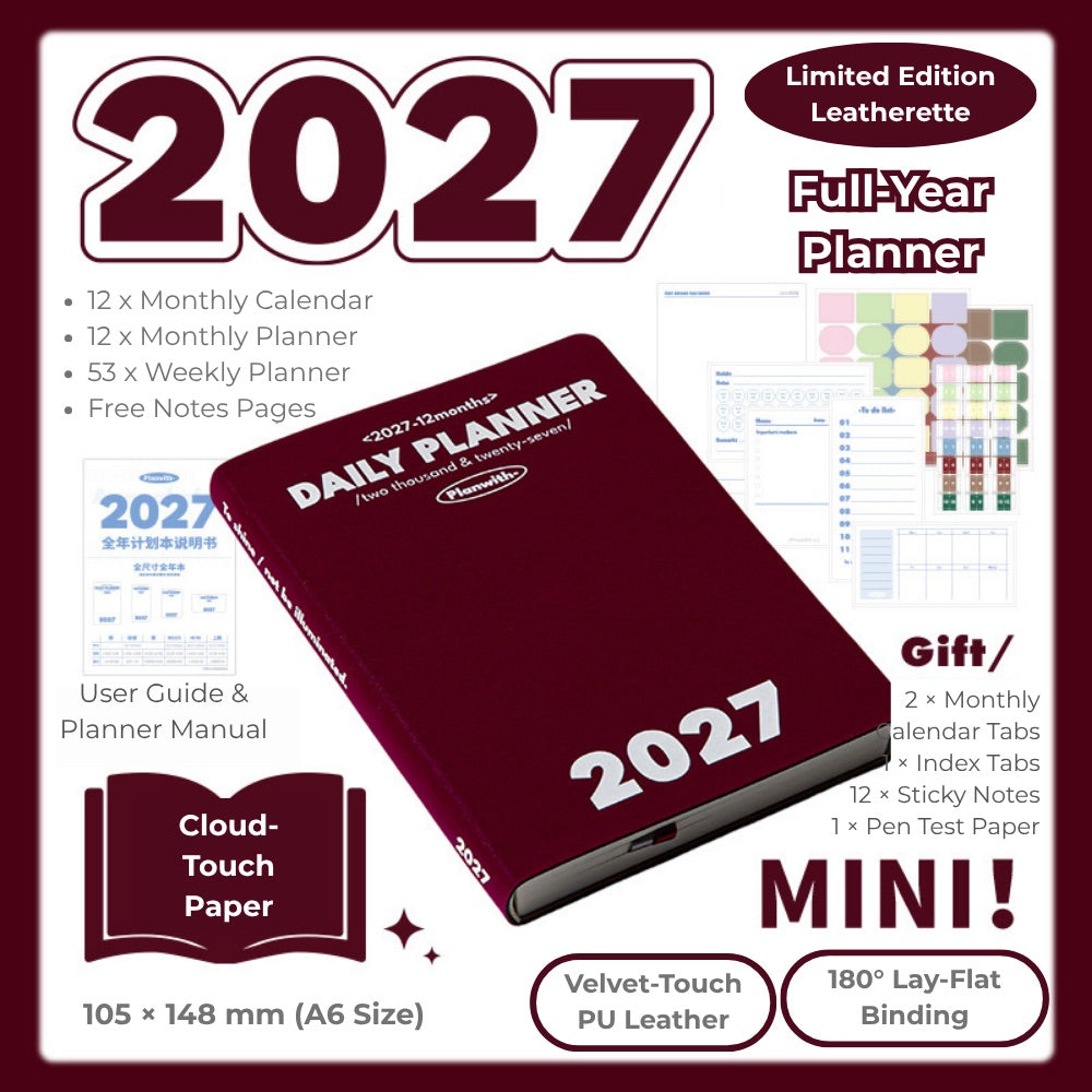 2027 Plan Smarter Full Year Daily & Weekly Planner
