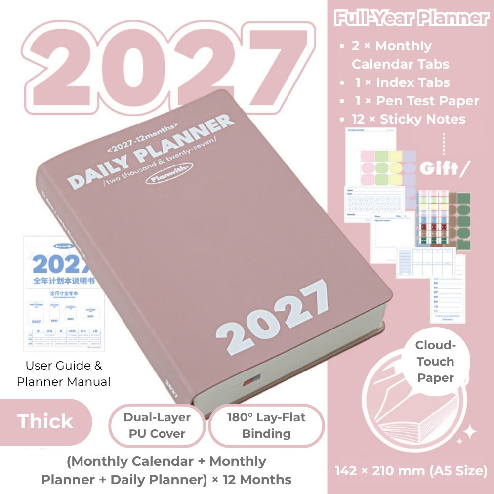 2027 Plan Smarter Full Year Daily & Weekly Planner