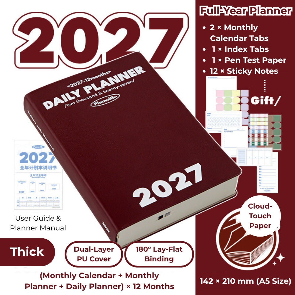 2027 Plan Smarter Full Year Daily & Weekly Planner