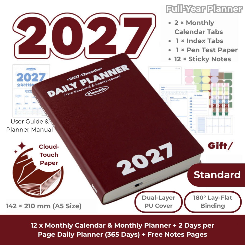 2027 Plan Smarter Full Year Daily & Weekly Planner