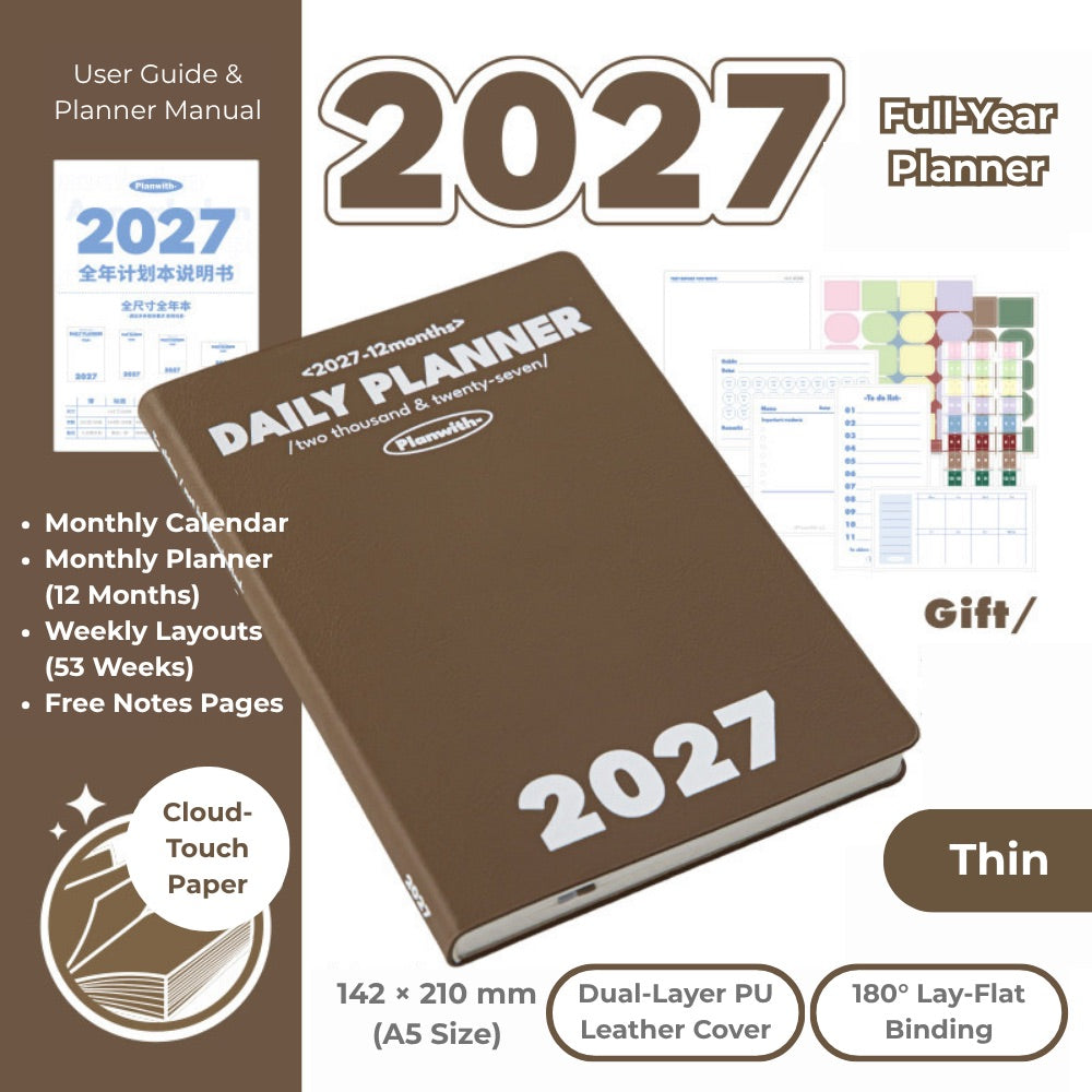 2027 Plan Smarter Full Year Daily & Weekly Planner